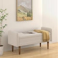 Green Linen Fabric Storage Stool with Hidden Storage Space for Apartment, Living Room, Bedroom