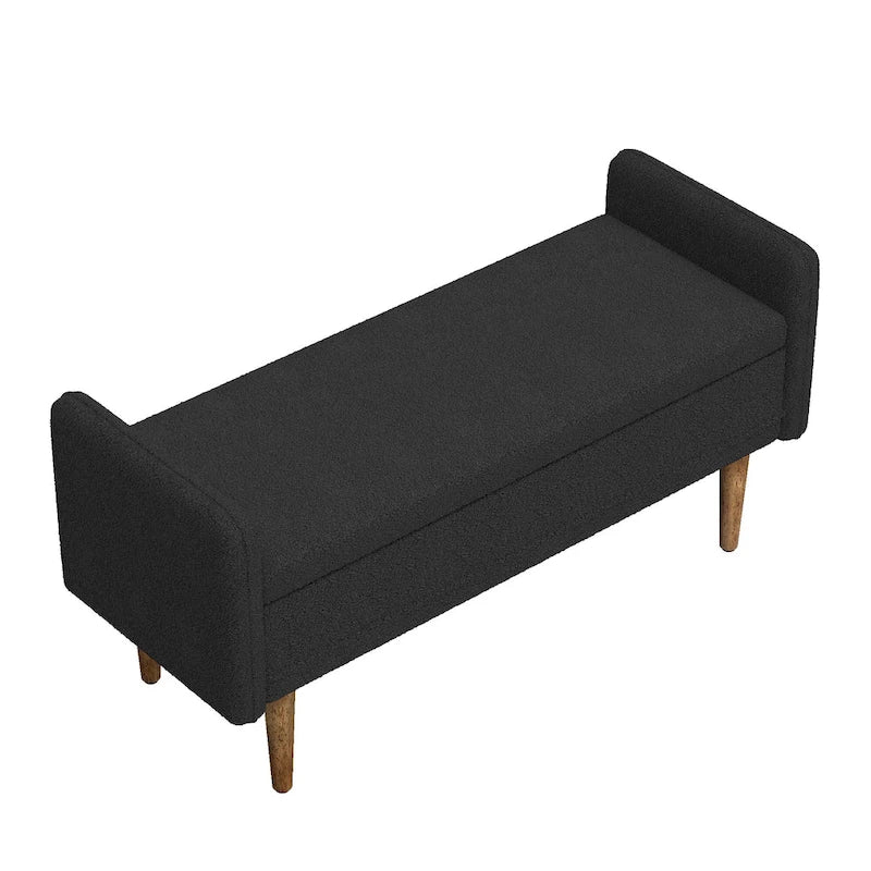 Green Linen Fabric Storage Stool with Hidden Storage Space for Apartment, Living Room, Bedroom
