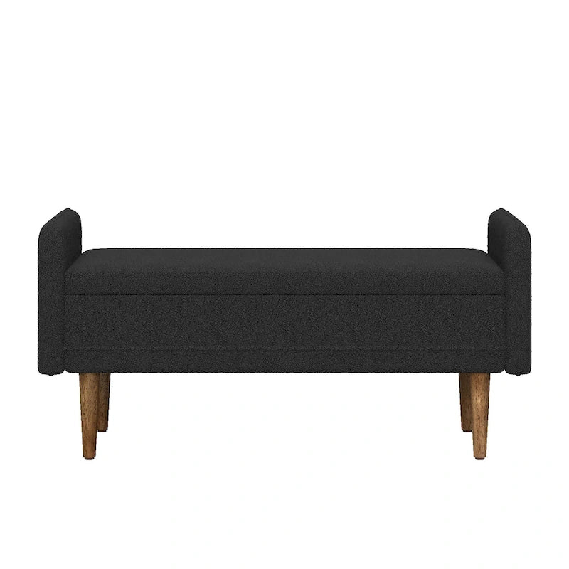 Green Linen Fabric Storage Stool with Hidden Storage Space for Apartment, Living Room, Bedroom