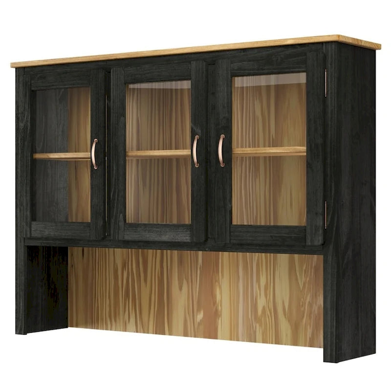 Solid Pine Wood Dining Hutch Display Cabinet, 57.2x12.4x41.9