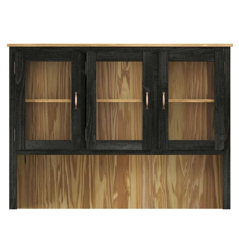 Solid Pine Wood Dining Hutch Display Cabinet, 57.2x12.4x41.9