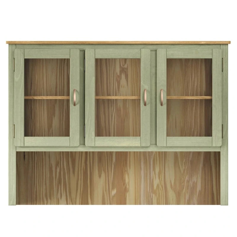 Solid Pine Wood Dining Hutch Display Cabinet, 57.2x12.4x41.9