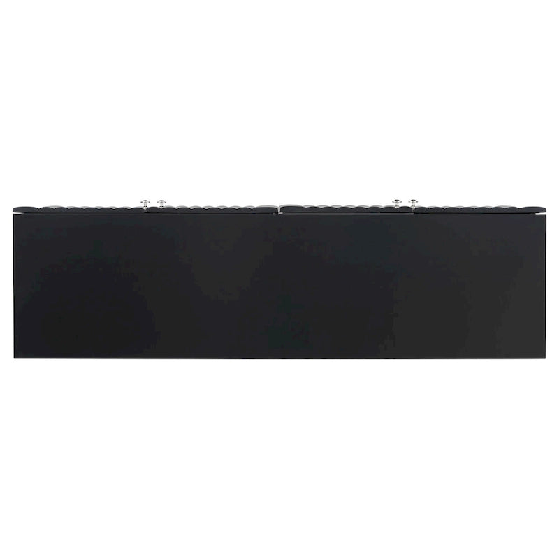 4-Door Sideboard Cabinet with Wavy Pattern Doors, Cylindrical Legs and Metal Handles