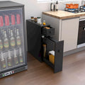 Narrow Freestanding Bathroom Floor Cabinet with Toilet-Side Storage Organizer
