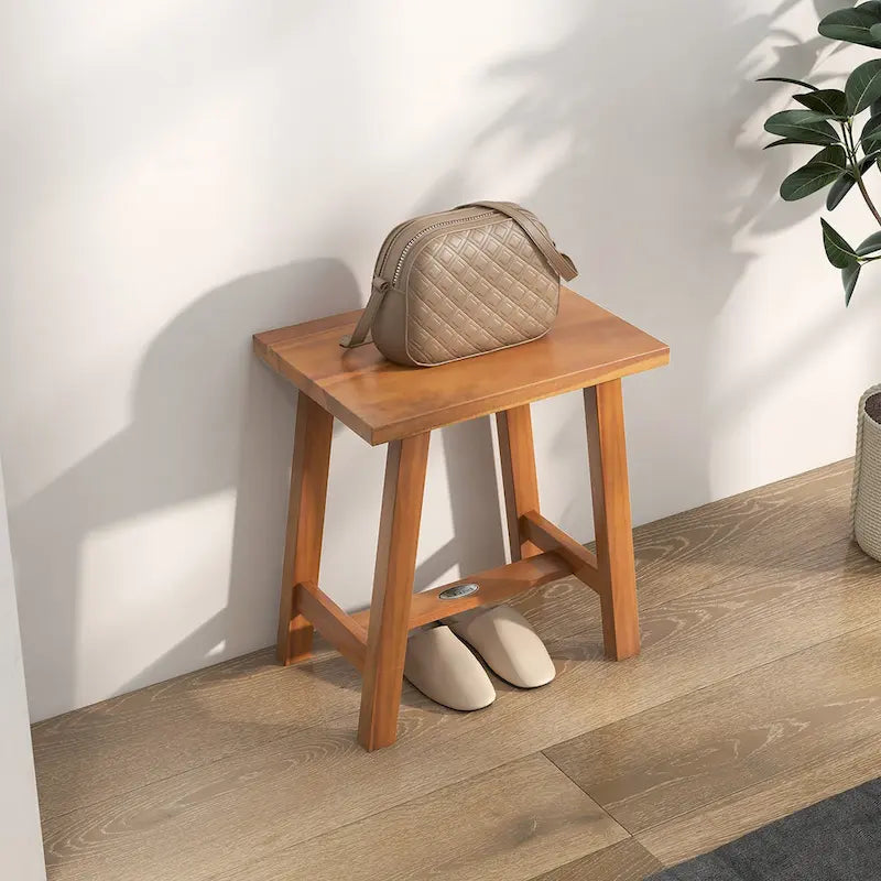 Teak Wood Shower Bench for Bathroom, Splinter-Free, 350 lbs Capacity, 16.5x12x18