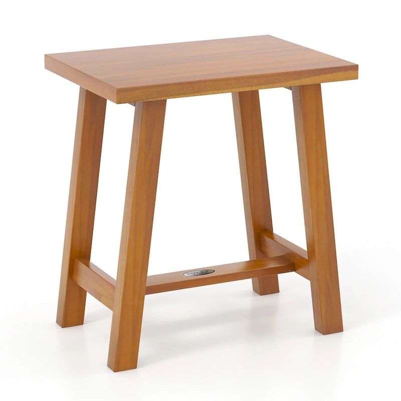 Teak Wood Shower Bench for Bathroom, Splinter-Free, 350 lbs Capacity, 16.5x12x18