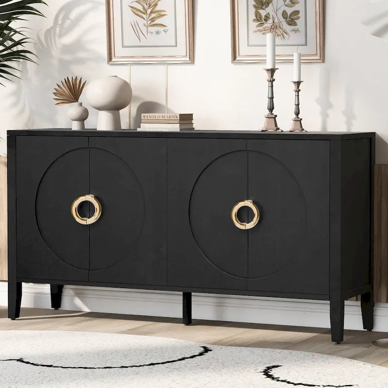 Fir Veneer Accent Cabinet with Textured Finish