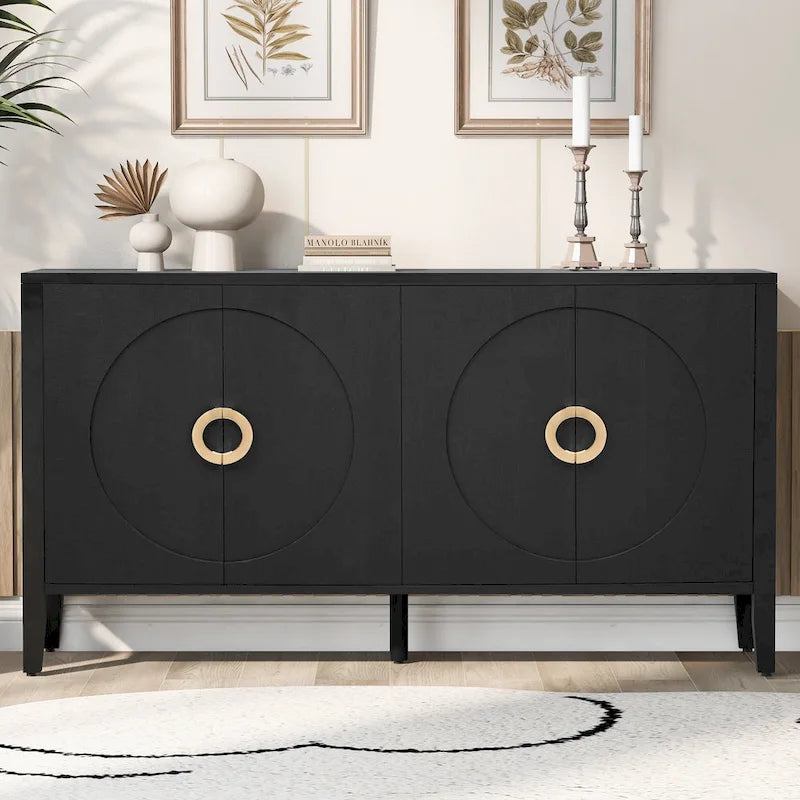 Fir Veneer Accent Cabinet with Textured Finish
