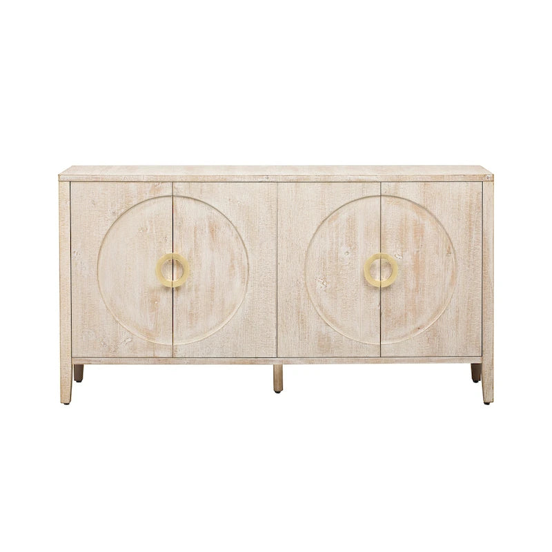 Fir Veneer Accent Cabinet with Textured Finish