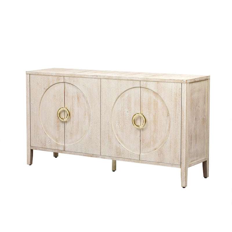 Fir Veneer Accent Cabinet with Textured Finish