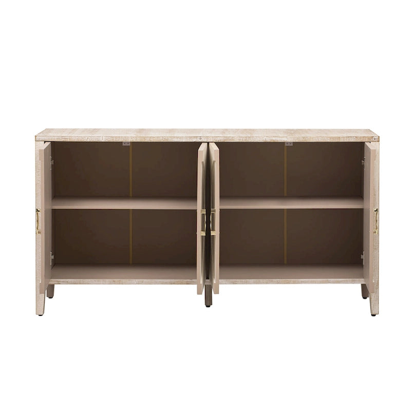 Fir Veneer Accent Cabinet with Textured Finish