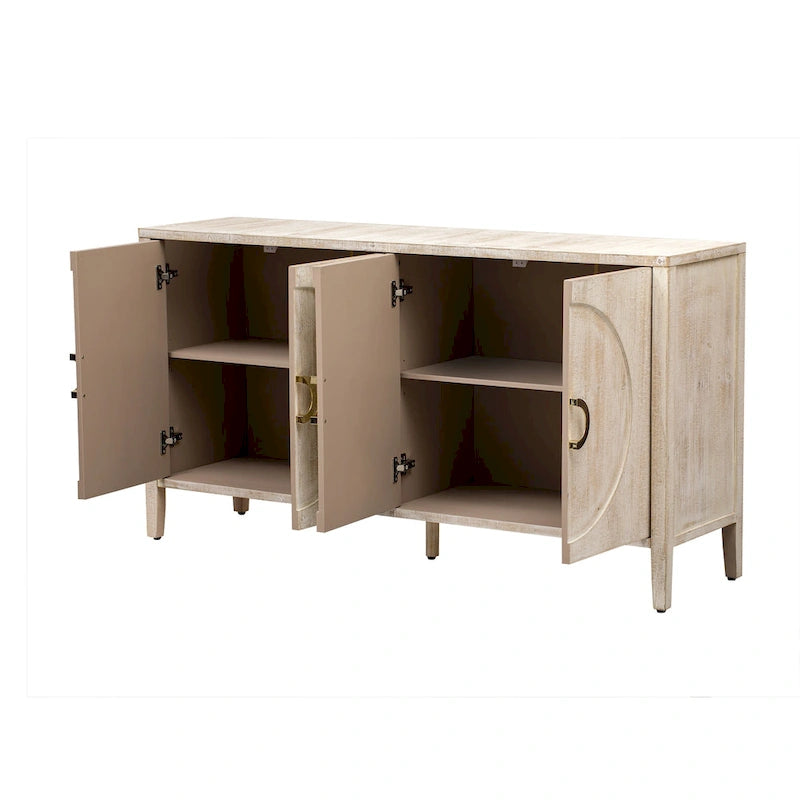 Fir Veneer Accent Cabinet with Textured Finish