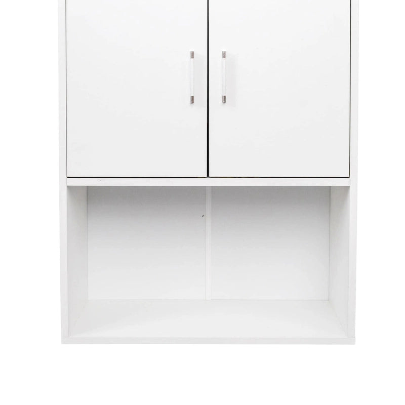 Wall-Mounted Floating Wood Storage Cabinet for Barber or Shampoo Station