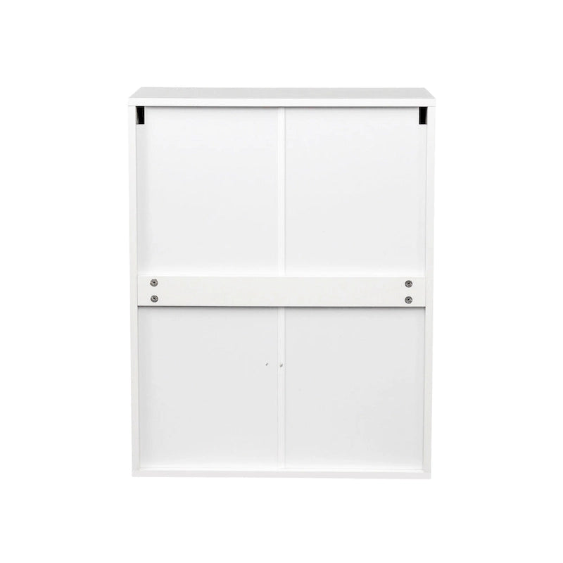 Wall-Mounted Floating Wood Storage Cabinet for Barber or Shampoo Station