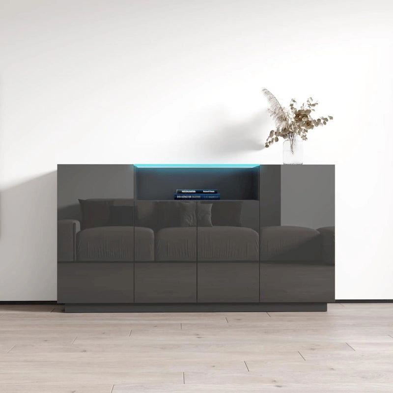 63-Inch Wood Sideboard Storage Cabinet