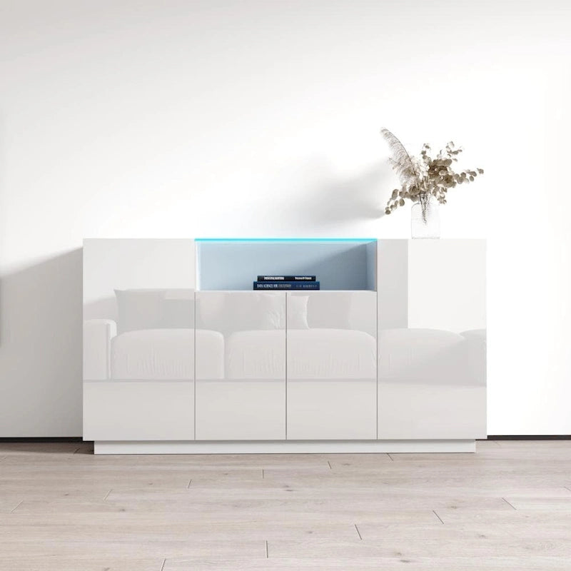 63-Inch Wood Sideboard Storage Cabinet