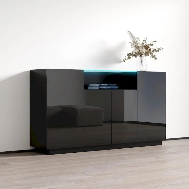 63-Inch Wood Sideboard Storage Cabinet