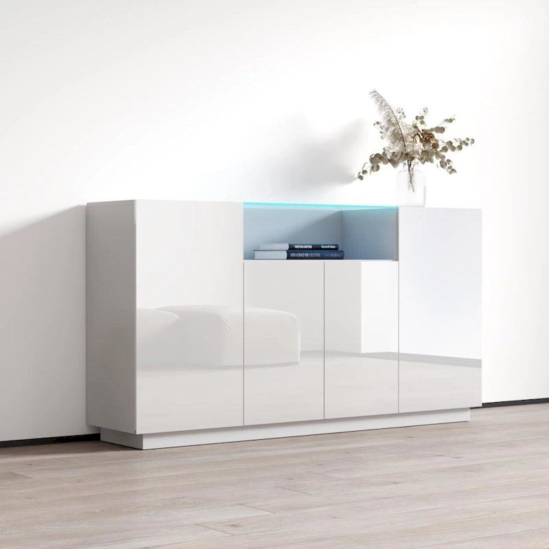 63-Inch Wood Sideboard Storage Cabinet