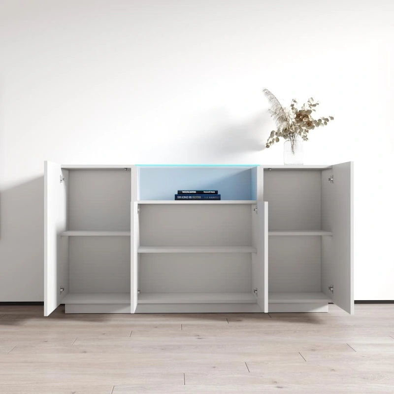 63-Inch Wood Sideboard Storage Cabinet