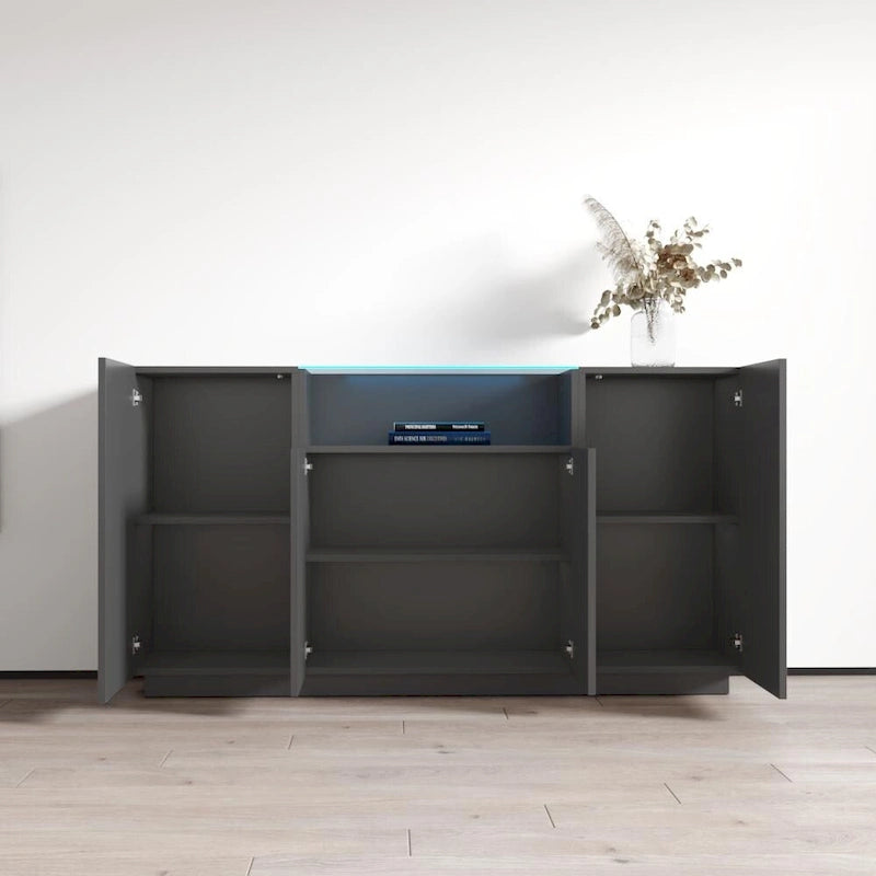 63-Inch Wood Sideboard Storage Cabinet