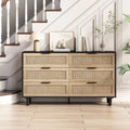6-Drawer Rattan Storage Cabinet for Bedroom and Living Room, 51.18 inches Wide