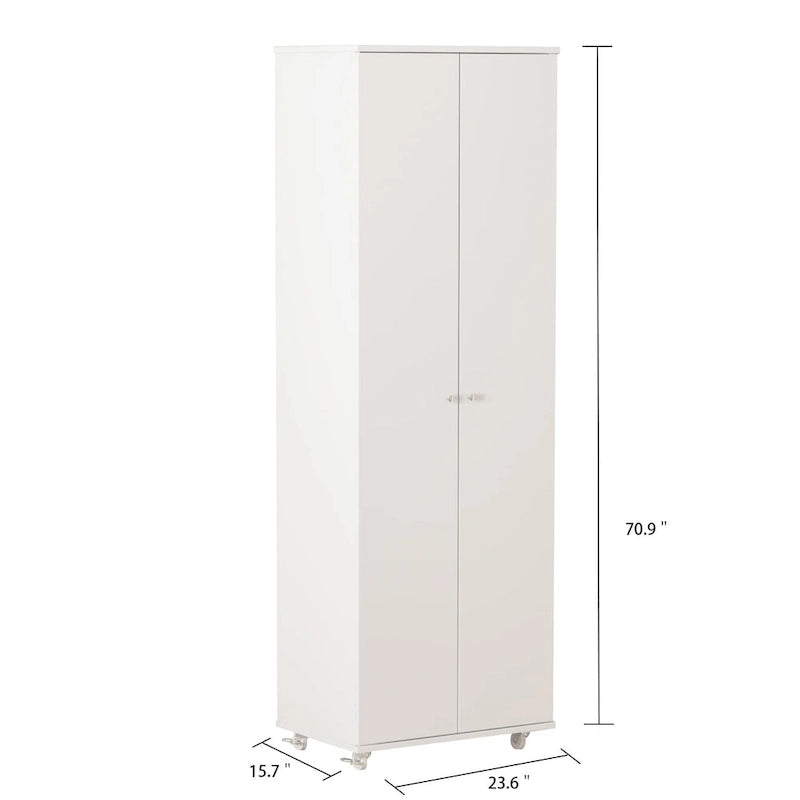 8-Tier Tall Shoe Cabinet with 3 Adjustable Shelves and Wheels, Holds 24 Pairs