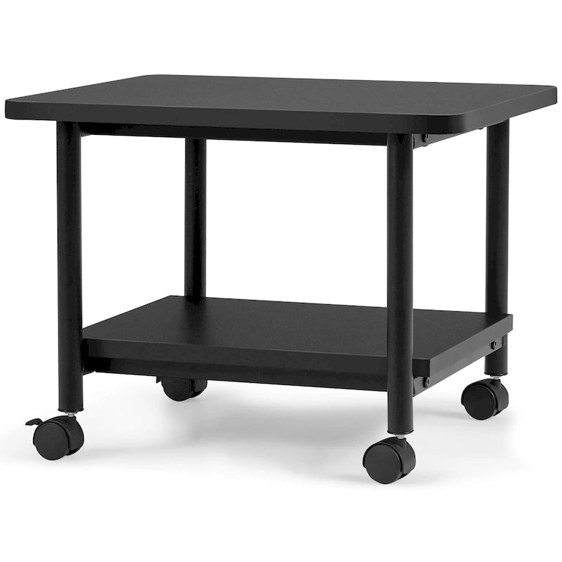 2-Tier Rolling Printer Cart Storage Stand Under Desk with Casters