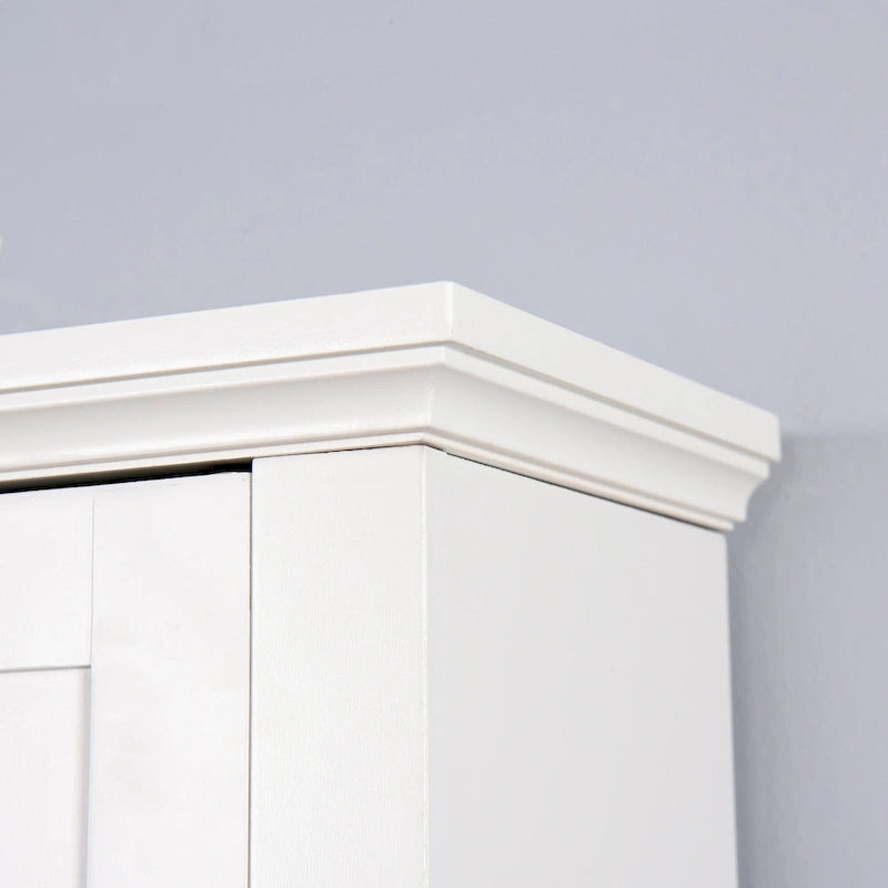 Over-The-Toilet Bathroom Wood Storage Cabinet with Shutter Doors and Adjustable Shelf
