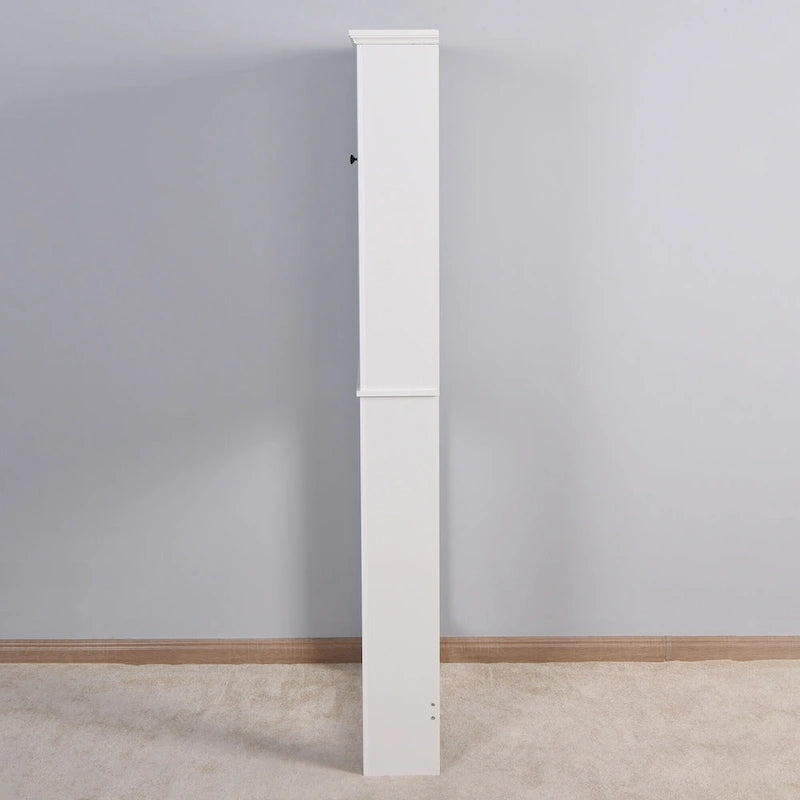 Over-The-Toilet Bathroom Wood Storage Cabinet with Shutter Doors and Adjustable Shelf