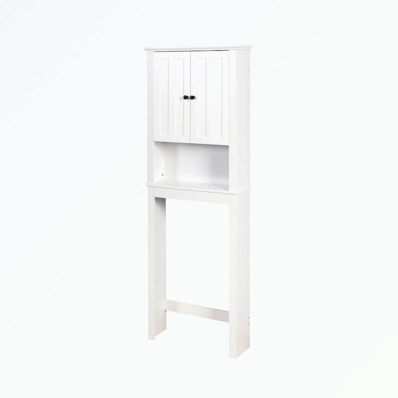 Over-The-Toilet Bathroom Wood Storage Cabinet with Shutter Doors and Adjustable Shelf