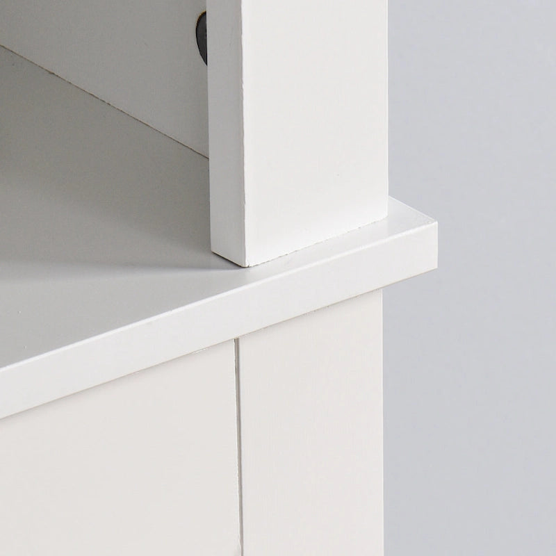 Over-The-Toilet Bathroom Wood Storage Cabinet with Shutter Doors and Adjustable Shelf