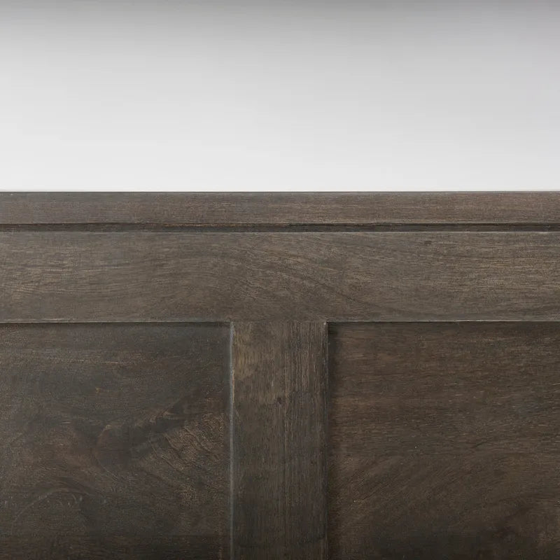 4-Door Solid Wood Sideboard with Gold Metal Base, Brown Finish, 80.1x17.3x29.9