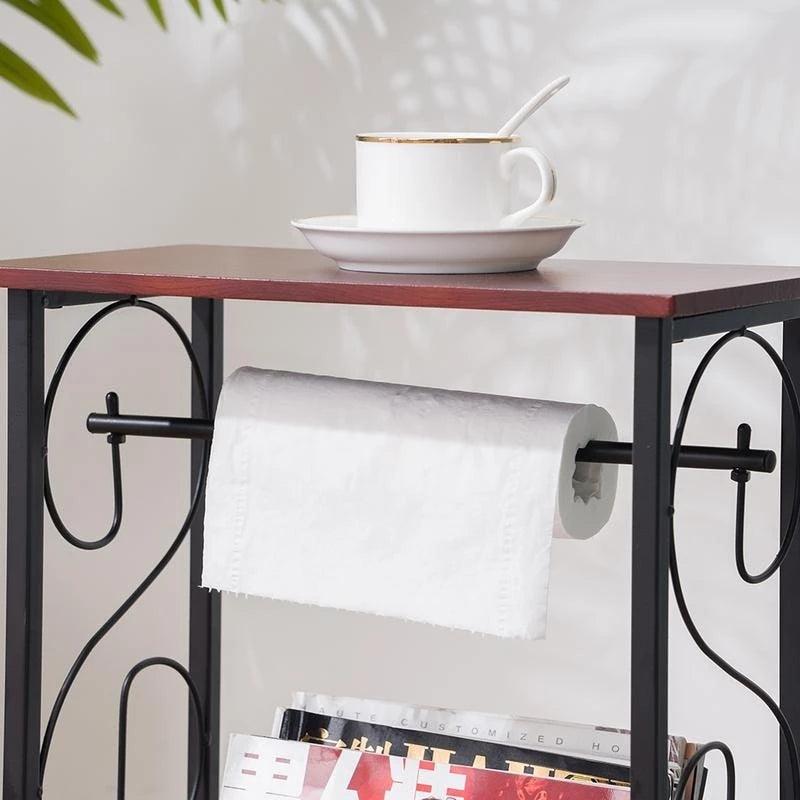 Bathroom Side Table with Magazine and Storage Rack