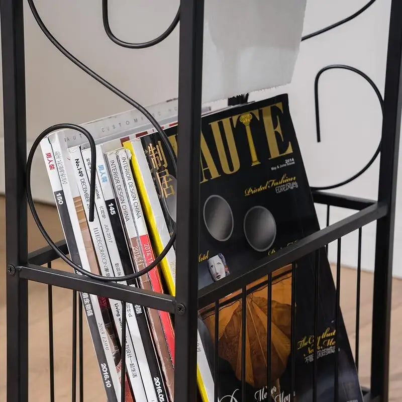 Bathroom Side Table with Magazine and Storage Rack