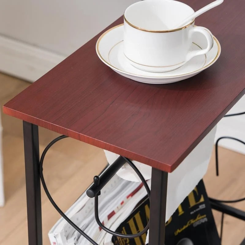 Bathroom Side Table with Magazine and Storage Rack