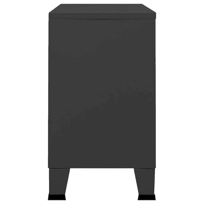 Industrial Metal and Glass Sideboard Storage Cabinet for Living Room, 41.3x13.8x24.4