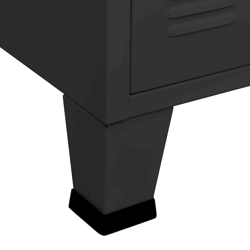 Industrial Metal and Glass Sideboard Storage Cabinet for Living Room, 41.3x13.8x24.4
