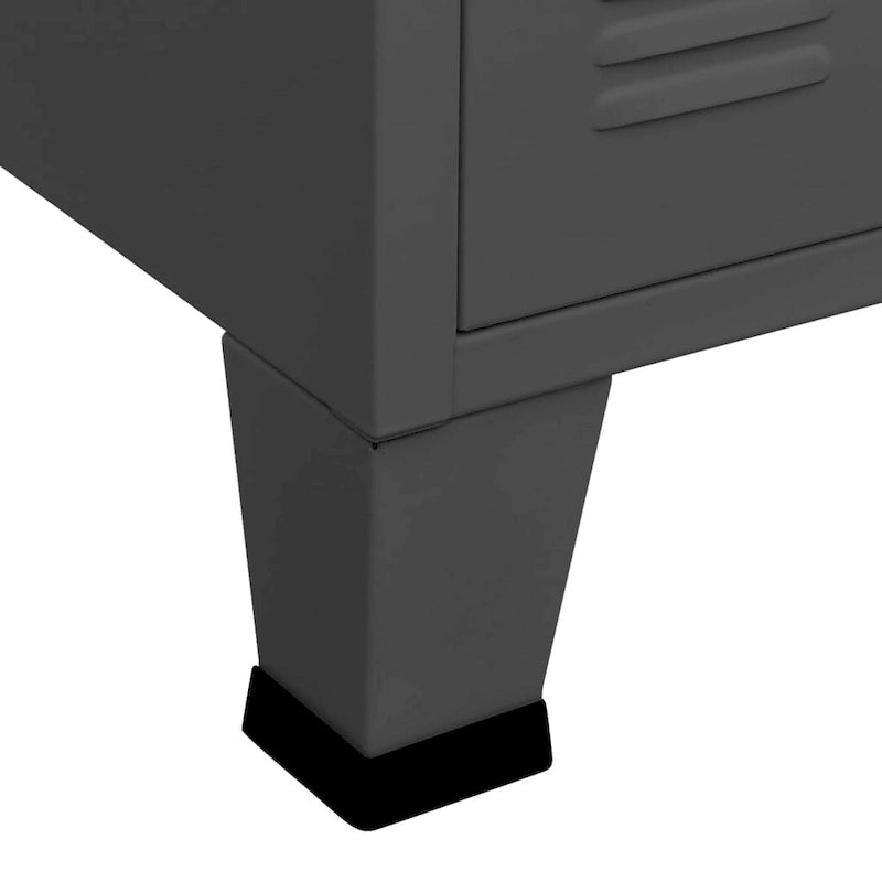 Industrial Metal and Glass Sideboard Storage Cabinet for Living Room, 41.3x13.8x24.4