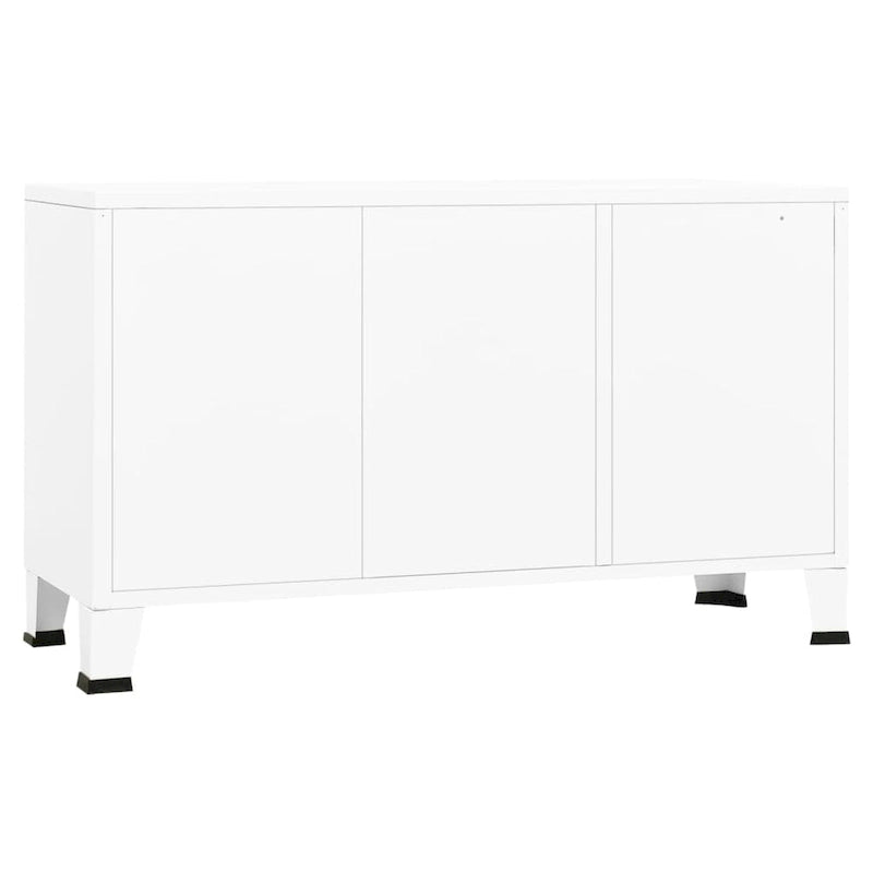 Industrial Metal and Glass Sideboard Storage Cabinet for Living Room, 41.3x13.8x24.4
