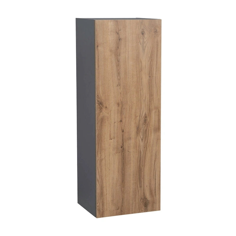 Single-Door Grey Wall Cabinet, 15W x 42H x 12D