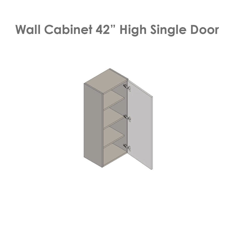 Single-Door Grey Wall Cabinet, 15W x 42H x 12D