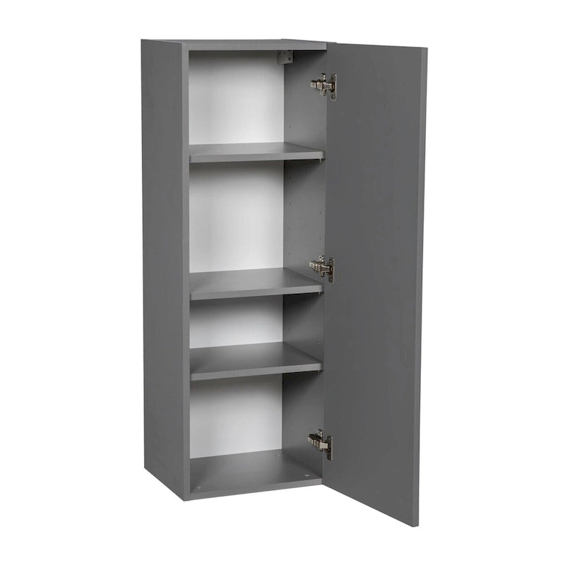 Single-Door Grey Wall Cabinet, 15W x 42H x 12D