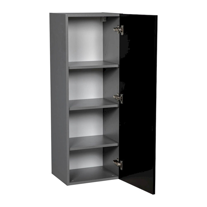 Single-Door Grey Wall Cabinet, 15W x 42H x 12D