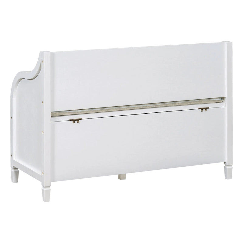 Rustic Solid Wood Entryway Storage Bench with Safety Hinge and Hidden Storage, 5 Colors
