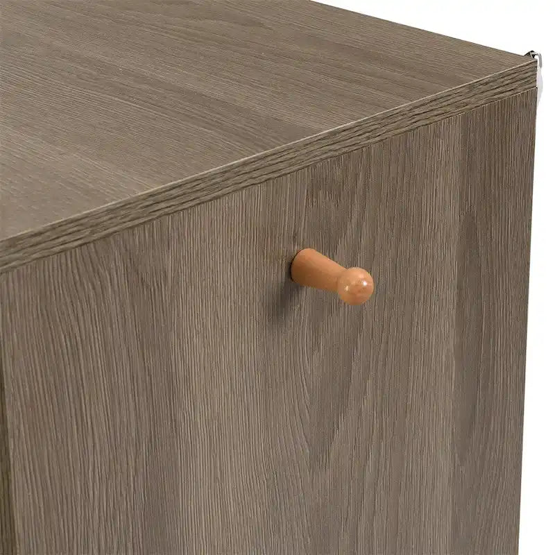 2-in-1 Shoe Storage Bench with Cushioned Seat, Door Cabinet and Adjustable Shelves, Holds 15-20 Pairs