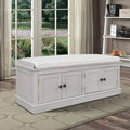 Classic Vintage Wooden Storage Bench with Two Cabinet Compartments