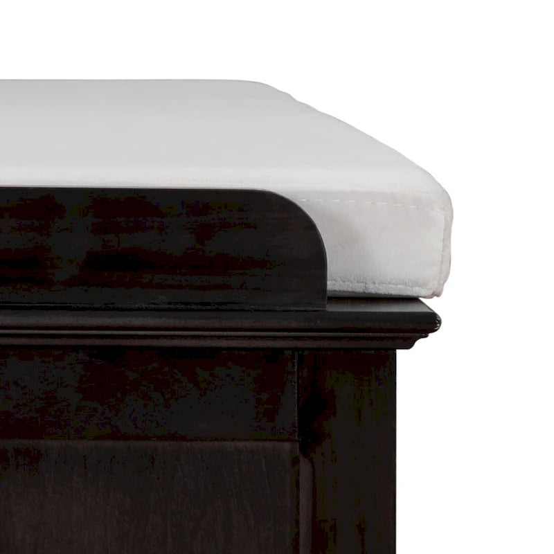 Classic Vintage Wooden Storage Bench with Two Cabinet Compartments