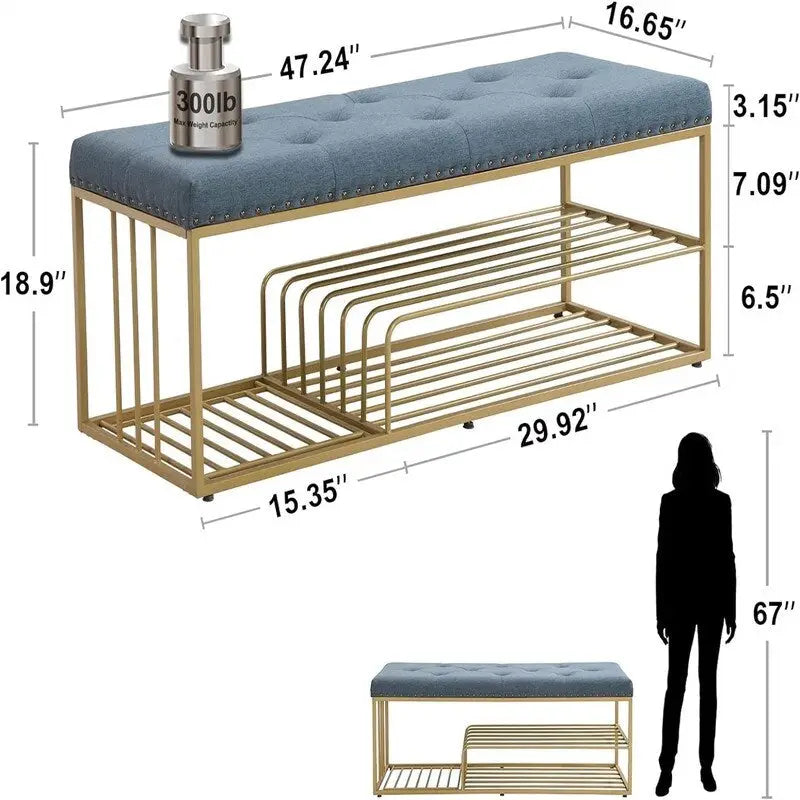 Linen Storage Bench, 47.2W x 17D x 19H