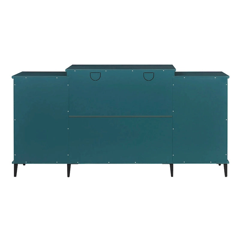 Wood TV Stand and Sideboard Buffet Storage Cabinet with 4 Doors
