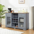 56-Inch Sideboard with 2 Drawers and Glass Door Cabinets